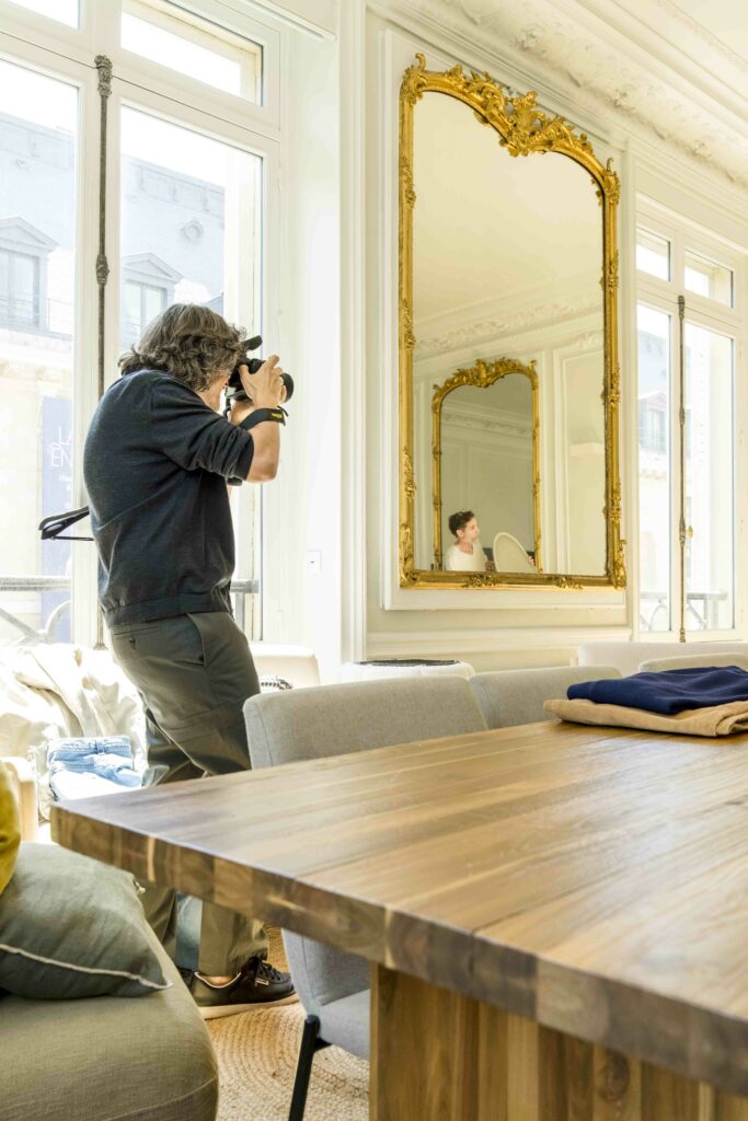 Séance shooting portrait de dirigeant au siège de l'entreprise Urgo